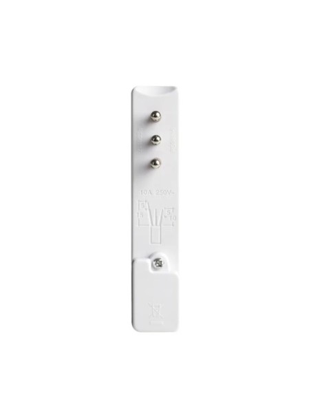 16A 2P+E ultra-flat plug, 90° bent, white, Emilia Flat series - Rosi RS98118