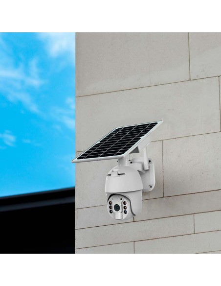 Caméra PTZ, panneau solaire, 4G, 2,0 MPx, détecteur de mouvement, audio bidirectionnel, blanc - V-TAC VT-11024-4G 11616