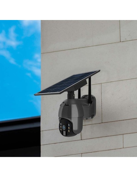 Cámara PTZ con panel solar, 4G, 2,0 MPx, sensor de movimiento, micrófono y altavoz, negro - V-TAC VT-11024-4G 11615