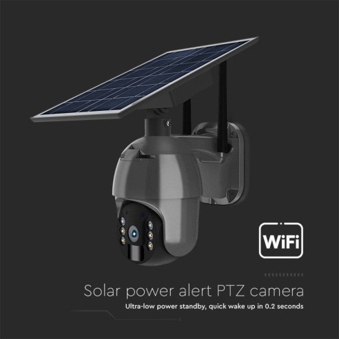 Cámara PTZ con panel solar, WiFi, 2,0...