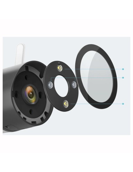 Kit 4 Bullet 3.0 Megapixel cameras, WiFi, NVR included, alarm function, two-way audio - Tenda K4W-3TC