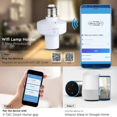 E27 (max 20W) WiFi lamphouder,...