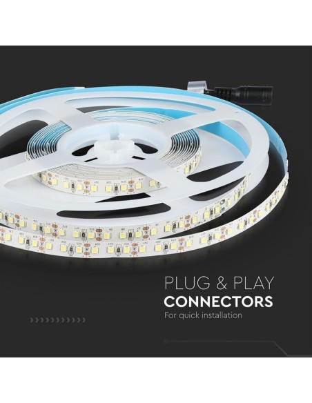Ledstrip 12V, Samsung chips, SMD2835, 12W/m, 120 leds/m, IP20, breedte 10mm - V-TAC PRO VT-5-120