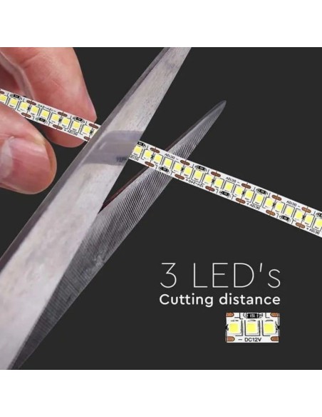 Tira Led 12V, SMD2835, 20W/m, 240 leds/m, IP20, ancho 10mm - V-TAC VT-2835