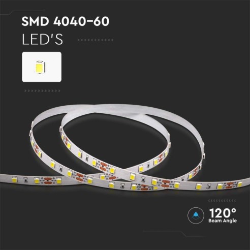 Tira led 12V, SMD4040, 8W/m, 60...