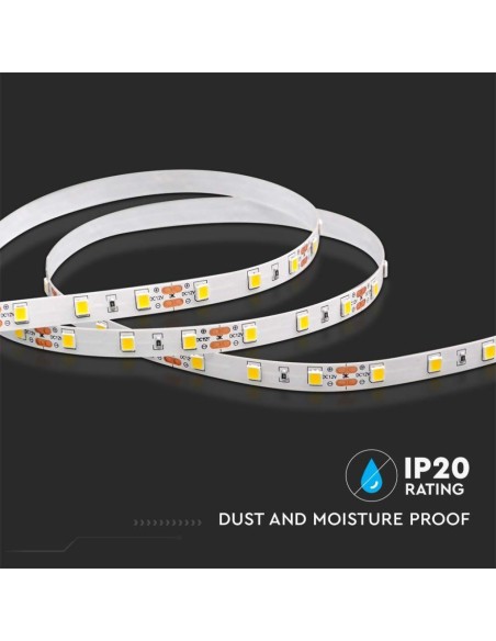 Strip led 12V, SMD4040, 8W/m, 60 led/m, IP20, larghezza 8mm - V-TAC VT-4040 