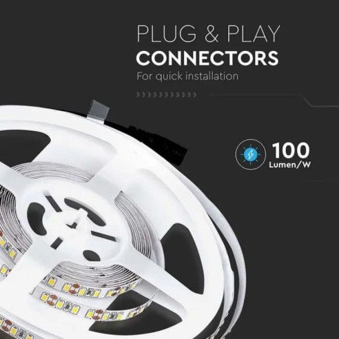 Tira led 12V, SMD3528, 8W/m, 120...