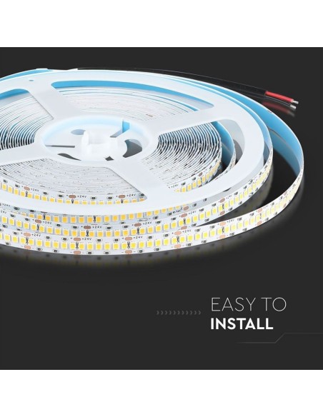 Bande LED 24V, puce Samsung, SMD2835, 15W/m, 240 leds/m, IP20, largeur 10mm - V-TAC PRO VT-2835