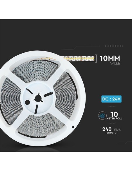 LED Streifen 24V, Samsung Chip, SMD2835, 18W/m, 240 leds/m, IP20, Breite 10mm, CRI95 - V-TAC PRO VT-10-240