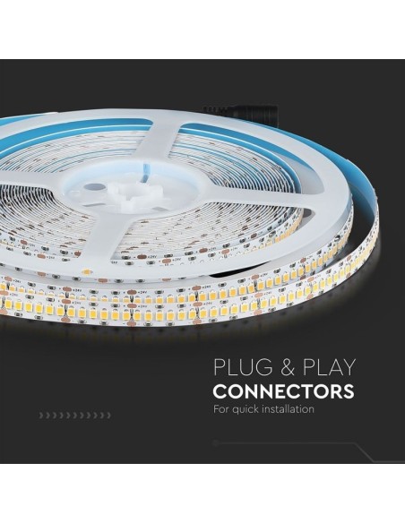 Strip led 24V, chip Samsung, SMD2835, 18W/m, 240 led/m, IP20, larghezza 10mm, CRI95 - V-TAC PRO VT-10-240