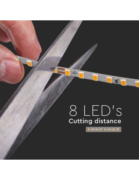 LED-strip 24V, SMD2835, 9W/m, 128 leds/m, IP20, breedte 4mm - V-TAC VT-2835