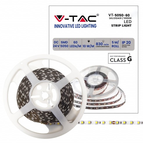 Bande LED 24V, SMD5050, 10W/m, 60...