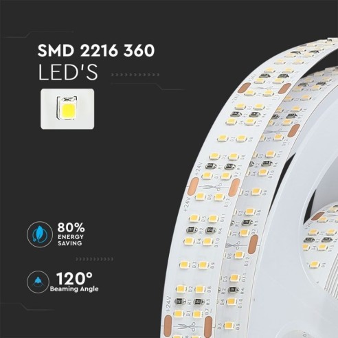 LED-strip 24V, SMD2216, 30W/m, 360...