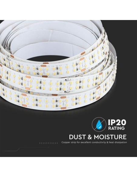 LED strip 24V, SMD2216, 30W/m, 360 leds/m, IP20, width 14mm, CRI95 - V-TAC VT-2216