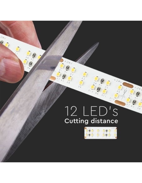Tira LED 24V, SMD2216, 30W/m, 360 leds/m, IP20, ancho 14mm, CRI95 - V-TAC VT-2216