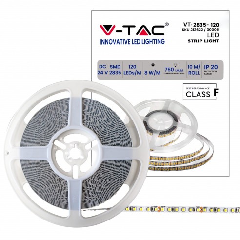 Bande LED 24V, SMD2835, 8W/m, 120...
