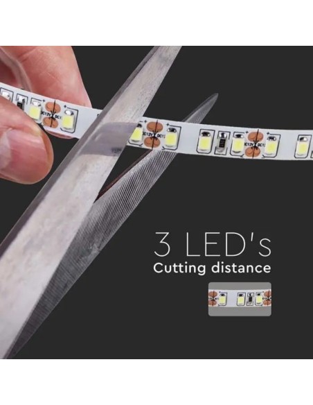 LED-Streifen 24V, SMD2835, 8W/m, 120 leds/m, IP20, Breite 8mm - V-TAC VT-2835