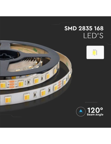  LED strip 24V, 3 in, SMD2835, 14W/m, 120 leds/m, IP20, width 10mm - V-TAC VT-2835 2897