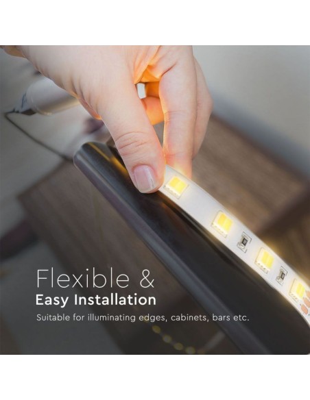  Strip led 24V, 3 in, SMD2835, 14W/m, 120 led/m, IP20, larghezza 10mm - V-TAC VT-2835 2897