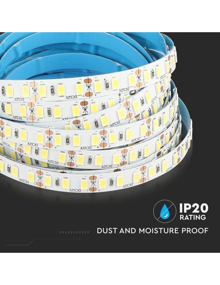 Strip led 12V, SMD5730, 18W/m, 120 led/m, IP20, larghezza 10mm - V-TAC VT-5730