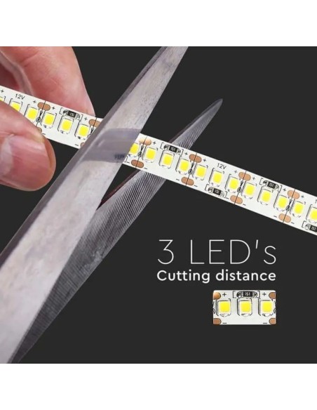 Ledstrip 12V, SMD2835, 17W/m, 204 leds/m, IP20, breedte 10mm - V-TAC VT-2835