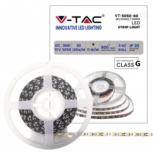 Bande LED 12V, SMD5050, 11W/m, 60...