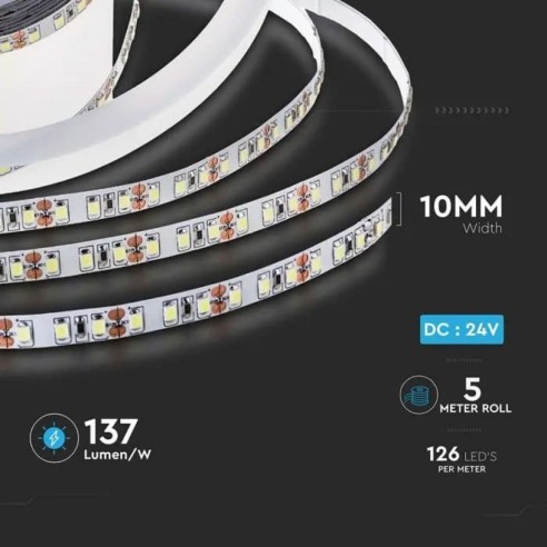 LED strip 24V, SMD2835, 8W/m, 126...