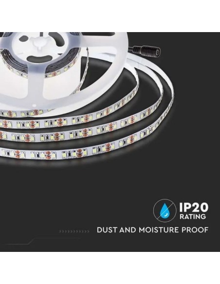 LED strip 24V, SMD2835, 8W/m, 126 leds/m, IP20, width 10mm - V-TAC VT-2835