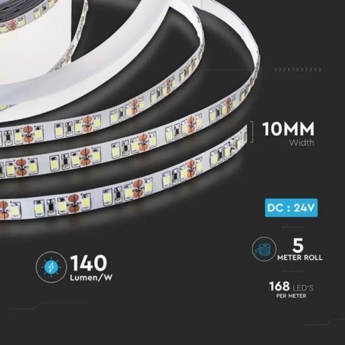 LED-Streifen 24V, SMD2835, 12W/m, 168...