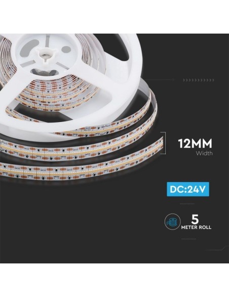 LED-Streifen 24V, SMD2110, 21W/m, 700 leds/m, IP20, Breite 12mm, CRI95 - V-TAC VT-2110