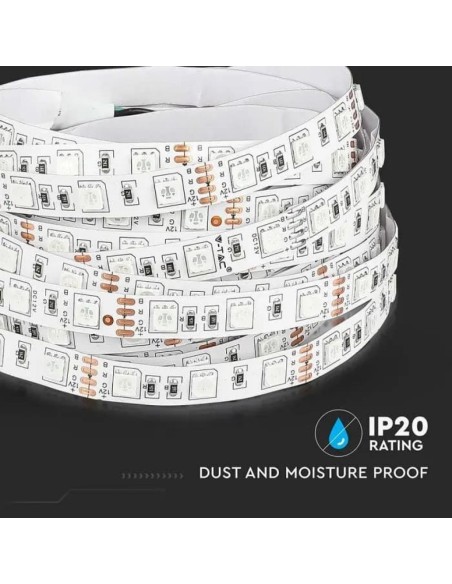 Ledstrip 12V, SMD5050, 11W/m, 60 leds/m, IP20, breedte 10mm - V-TAC VT-5050