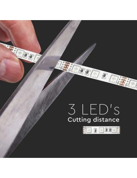 Strip led 12V, SMD5050, 11W/m, 60 led/m, IP20, larghezza 10mm - V-TAC VT-5050