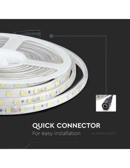 LED-strip 24V, SMD5050, 10W/m, 60 leds/m, IP65, breedte 11mm - V-TAC VT-5050