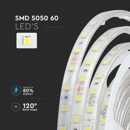 Bande LED 24V, SMD5050, 10W/m, 60...