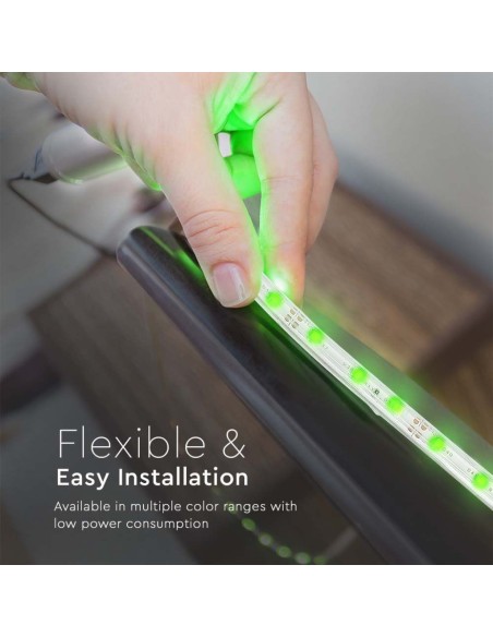 Led strip 12V, SMD3528, 3.2W/m, 60 leds/m, IP65, width 8mm - V-TAC VT-3528