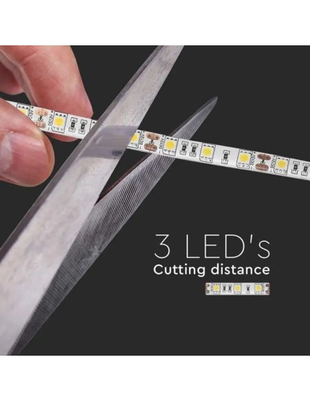 Ledstrip 12V, SMD5050, 11W/m, 60 leds/m, IP65, breedte 11mm - V-TAC VT-5050