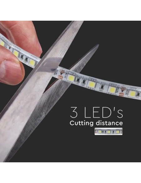 LED strip 24V, SMD2835, 8W/m, 120 leds/m, IP65, width 9mm - V-TAC VT-2835
