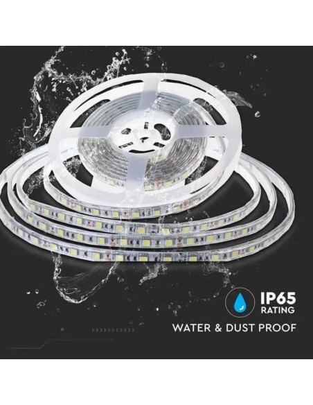 Tira LED 24V, SMD2835, 8W/m, 120 leds/m, IP65, ancho 9mm - V-TAC VT-2835