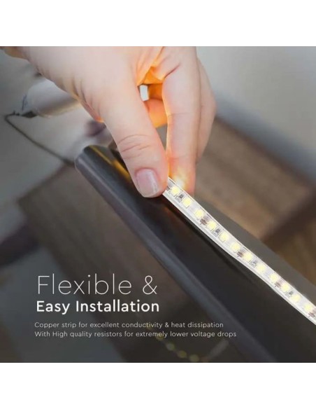 Strip led 12V, SMD3528, 8W/m, 120 led/m, IP65, larghezza 9mm - V-TAC VT-3528