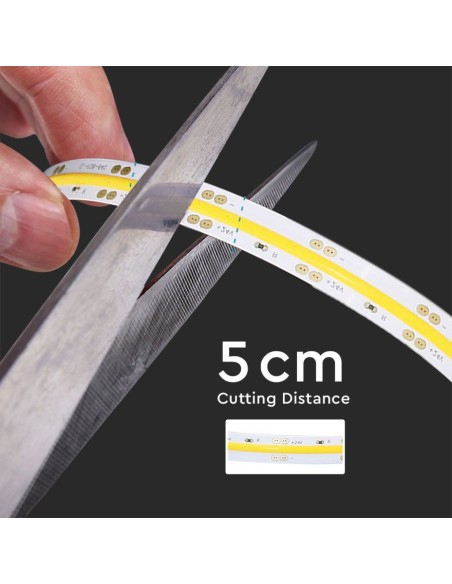 LED-strip 24V, COB, 10W/m, 280 leds/m, IP20, breedte 8mm - V-TAC VT-COB 280