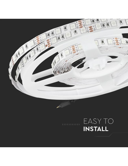 Strip led 12V, SMD5050, 10,8W/m, 60 led/m, IP20, larghezza 10mm - V-TAC VT-5050 212120