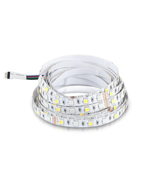 Led strip 12V, RGB and natural white 4000K, SMD5050, 8W/m, 60 leds/m, IP20, width 10mm - V-TAC VT-5050