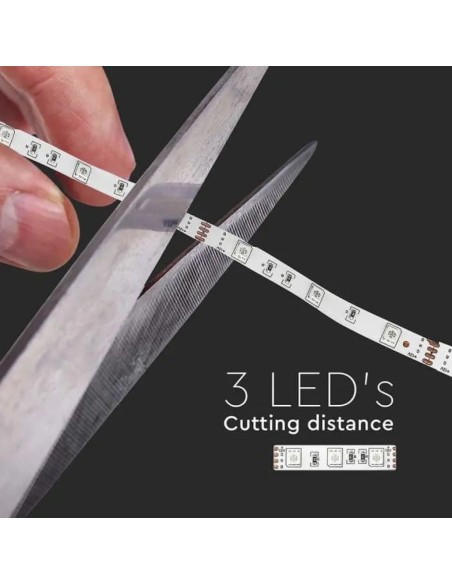 Strip led 12V, RGB, SMD5050, 4W/m, 30 led/m, IP20, larghezza 10mm - V-TAC VT-5050
