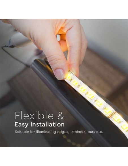Led strip 24V, RGB + white, SMD5050, 24W/m, 60 leds/m, IP20, width 12mm - V-TAC VT-5050