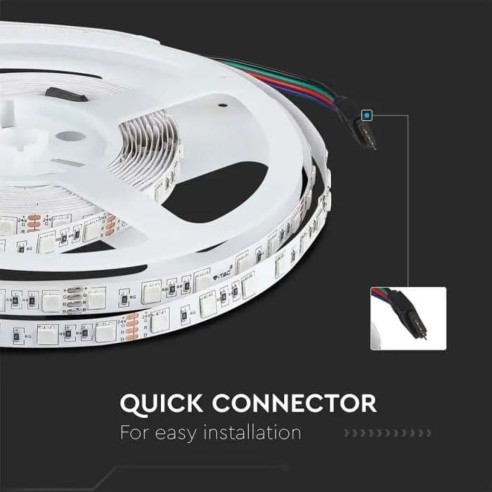 Ledstrip 24V, RGB, SMD5050, 7W/m, 60...