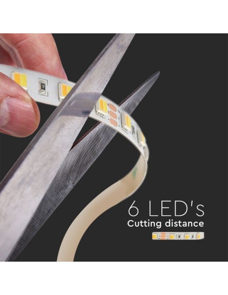 LED strip 24V, 3 in 1, SMD2835, 14W/m, 120 leds/m, IP65, width 10mm - V-TAC VT-2835