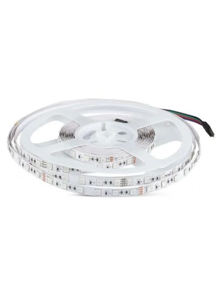 Led strip 24V, RGB, SMD5050, 7W/m, 60 leds/m, IP20, width 10mm - V-TAC VT-5050