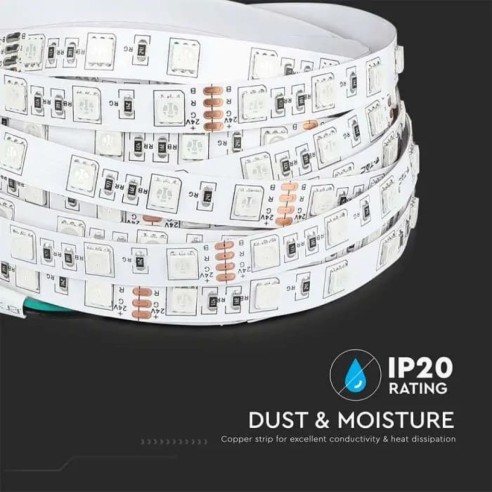Strip led 24V, RGB, SMD5050, 7W/m, 60...