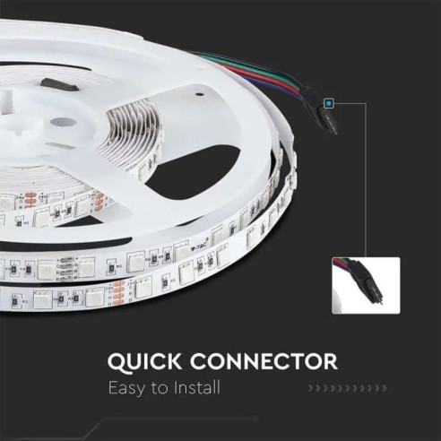 Strip led 24V, RGB, SMD5050, 7W/m, 60...