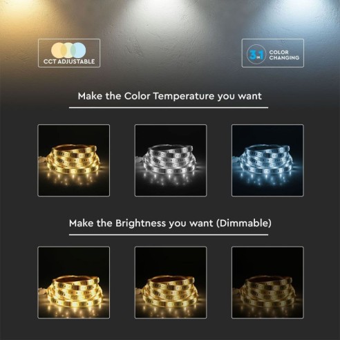  Ledstrip 24V, RGB en wit, SMD5050,...
